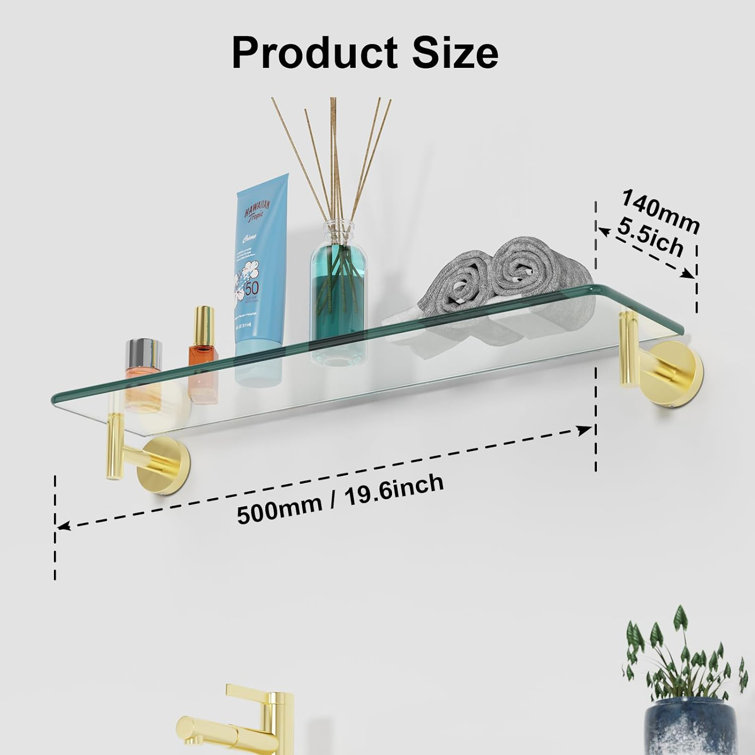 Mercer41 Ayomikun Glass Wall Bathroom Shelves Wayfair